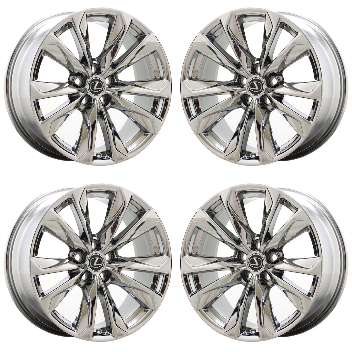 20" Lexus LS500 LS500h Bright Chrome wheels rims Factory OEM set 74368 EXCHANGE